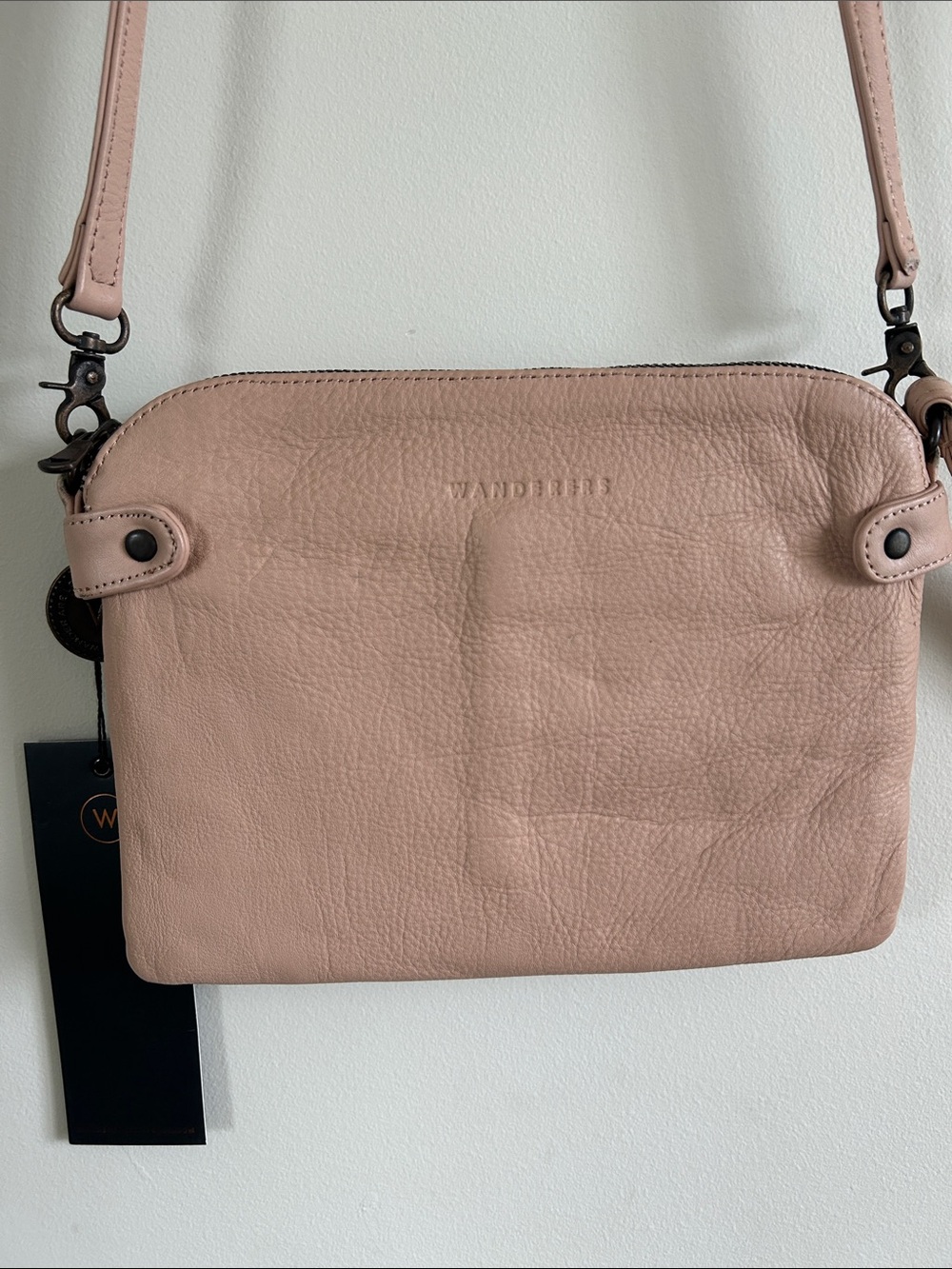 Wanderers Travel Co THE VENETIAN PASSPORT Blush Leather Crossbody Bag - Picture 8 of 13